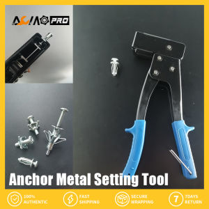 AumoPro 1Pc Heavy Duty Wall Anchor Metal Setting Tool with Bolt Hollow Drive Wall Anchor Screws Assortment for Cavity Anchor Plasterboard Fixing Quad Leg Nut Installation Tool