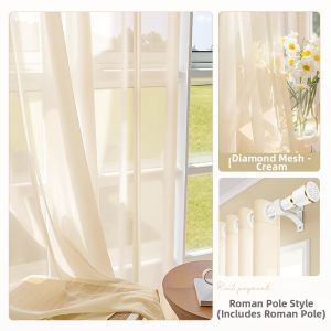WEILAISHI | Privacy Translucent Light Blocking French Phantom Voile Curtain