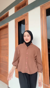 Aira Top: Kemeja Blouse Wanita Casual dengan Bahan Crinkle Airflow