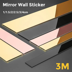 3 Meter Stainless Steel Flat Decorative Line Wall Sticker Background Wall Ceiling Edge Strip Self-adhesive Decorative