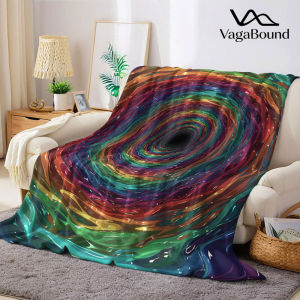 Rainbow Vortex Flannel Blanket Warm Soft Halloween Christmas Decorative Couch Warm Cozy All-Season Gift