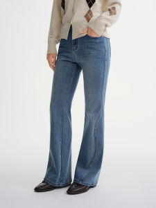 DUSHU | Apple Shape Friendly Elastic Flare Denim Jeans
