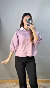 KEMEJA WANITA KATUN GARBADINE BAJU ATASAN PEREMPUAN GL FASHION