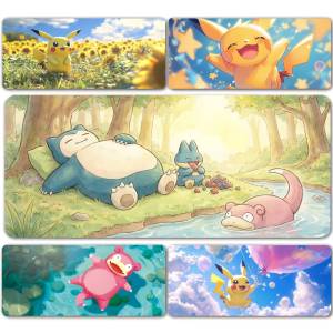 Bandai | Pokemon Arcanine Gaming Mouse Pad Large Desk Mat 2MM Stitched Edge Non Slip Rubber Base Keyboard Pad Office Laptop Table Decor