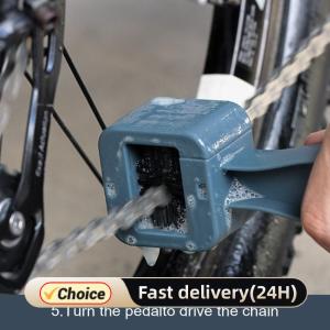 Bicycle Chain Clean Brush Double Head Bike Chain Washer Cleaner Multifunction Portable Chain Cleaning Brush for Motorcycle Bike