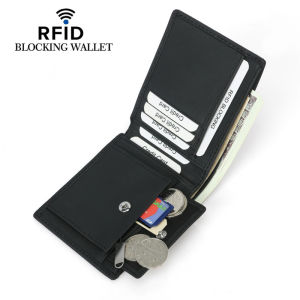 Royal Bagger RFID Blocking Short Wallet Purse For Men Genuine Cow Leather Cards Holders Money Clip Wallets