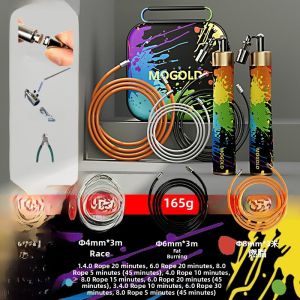 Mogold Professional Jump Rope for Adults Fitness Boxing Fat Burning Training High End Jump Rope 4mm 6mm 8mm Bearing Jump Rope