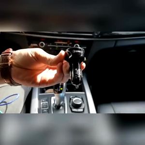 4 In 1 Car Charger 12v 24v 66W QC3.0+PD Car Fast Charging Rotation Dual USB Car Charger Socket with Voltmeter
