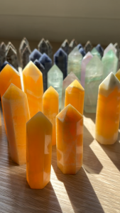 Natural Crystal Tower 7–10cm | Obelisk Wand Point | Healing Stone Home Decor | Hexagonal Tower