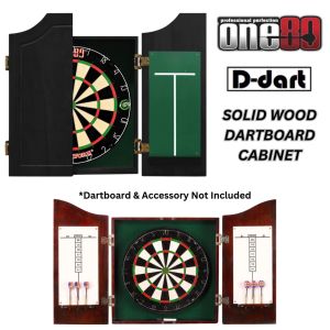 ONE80 STEEL DARTBOARD CABINET - SOLID WOOD DART BOARD CABINET