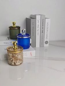 SIMPLE.Jหมีน่ารักแผ่นผ้าฝ้ายผู้ถือสำลีก้าน กล่องอเนกประสงค์ ขนาดเล็ก ที่ใส่สําลี กล่องเก็บของ ที่เก็บแผ่นสำลี กล่อง กล่องใส่สําลี กล่องเก็บของ