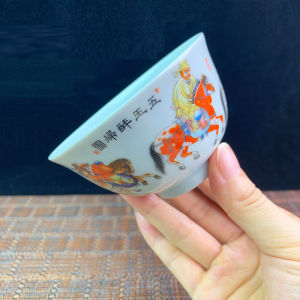 Jingdezhen Ceramic Antique Clay Character Five Kings Drunken Return Owner Cup High End Single Cup Chinese Style Retro Tea Drinking Cup