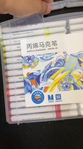 [HỎA TỐC] Hộp 60 Bút Lông Màu Acrylic Markers Deli cao cấp vẽ được trên nhiều vật liệu không lem mặt sau