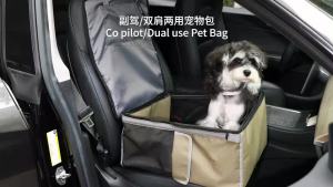 HamshMoc Car Safe Pet Carrier Convertible Backpack 360° Seat Wrap Dual Seatbelts Anti-Scratch Ventilated for Worry-Free Journeys