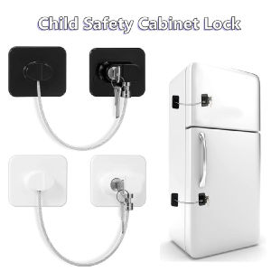 Multi-Function Sliding Window Lock Refrigerator Lock With Key 3-Digit Password Lock For Refrigerator