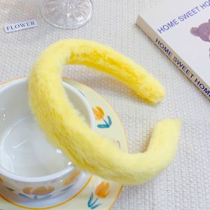 Fall Winter Plush High Hairline Hairband Festive Trendy Face Washing Anti Slip Hair Clip Braided Hair Fresh Outlined Fresh Produce