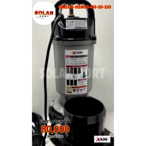 ปั๊มจุ่มไดโว่ โซล่าเซลล์ รุ่น GM100-H1600-80-10-110  เป็นท่อขนาด  4 นิ้ว DC Solar Pump แบรนด์ XFLOWZ