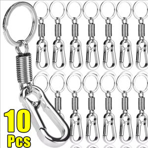 10pcs Spring Keychain / Zinc Alloy Carabiner Buckle Key Rings / Anti-lost Car Keychians / Metal Keyring Accessories