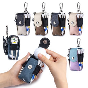 Genuine Genuine Leather Outdoor Golf Portable Ball Bag Waist Hanging Portable Accessories Fashion Color Matching Storage Bag