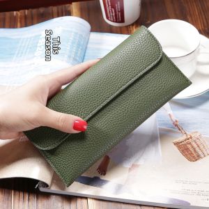 JIFANPAUL | Soft Thin Korean-Style Long Large Capacity Solid Colored Textured Ladies Wallet