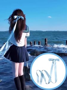 Elegant Satin Hairpin with Butterfly Knot Spring Clamp Back Top Clip Hair Accessories for Girls Long Flowing Ribbon Decorative