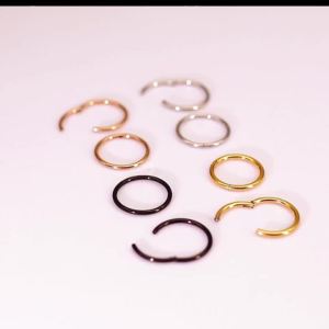 Gold Nose Rings for Women and Men Clicker Septum Rings Hoop Earrings Suitable for Helix and Cartilage Body Piercing Earrings