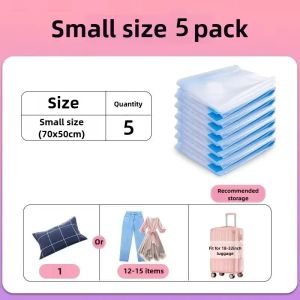 1-5pcs Vacuum Compression Bags Includes 1 Manual Pump Storage Bags for Clothes Portable Plastic Travel Bags Suitable