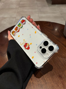 Thickened Corner Airbag Anti-fall Transparent iPhone 17/16 Case Golden Wealth God iPhone 15/14 pro Max Cute Cartoon Soft Silicone plus XR Mini Air