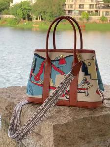 (Ac) Canvas Bag European and American Classic Painted Womens Tote Bag Graffiti Large Capacity Fashion Handbags