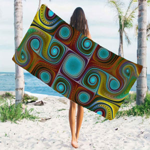 BILIBILI | Color Swirl Fractal Beach Towels Ultra Lightweight Quick Drying Super Absorbent Summer Essential Fast-Drying Towel for Beach