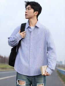 Warrior | Striped Spring New Style Korean Loose Long Sleeve Casual Shirt