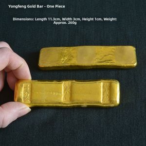 Ancient Chinese Gold Coin Decoration Bronze Cast Golden Block Simulation Display Piece Silver Bar Home Decor Lucky Symbol
