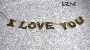 Small Gold Customizable Message Garland Personalized Party Banner Wall Decorations