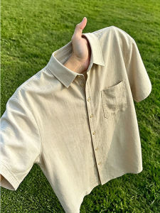 Beige Breathable Lightweight Fast-drying Shirt Men Summer