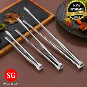 🇸🇬【SG stock】Barbecue Food Tong Non-Slip Cooking Clip Stainless Steel Portable Picnic Tweezer Salad Steak Clamp Bread Tongs Kitchen Gadgets  Stainless Steel Food Tongs Long Handle Non-slip Barbecue Food Tongs for Meat Bread Kitchen Tools