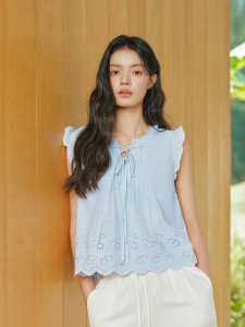Semir | Bow Detail Cotton Short Sleeve Blouse