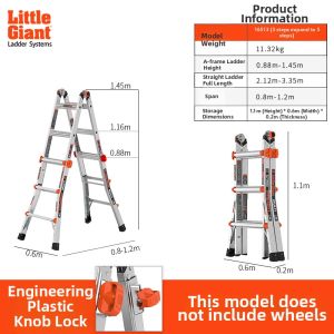 Little Giant Aluminum Ladder Multi-Functional Folding Retractable Home Use Ladder Safety Lock Design for Concrete Carpet