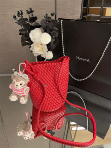 MY&FSNH | Unique Design Braided Bucket Bag Casual Shoulder & Crossbody Bag
