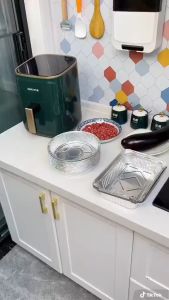 Set 10 - 20 - 50 Khay Giấy Bạc Lót Nồi Chiên Không Dầu Đĩa Nhôm đĩa giấy bạc.