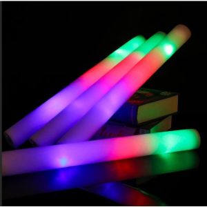 Customized RGB LED Glow Bulk Party Supplies Colorful LED Glow Sticks Foam Stick Cheer Tube Dark Light Birthday Wedding