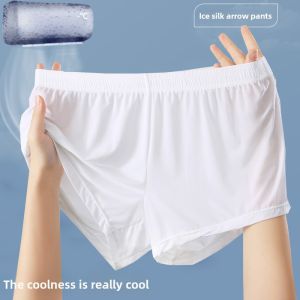 Men Underwear Loose Ice Silk Summer Plus Size Arrow Pants Mens Ultra-Thin Breathable Home Boxer Boxer Shorts