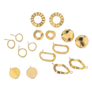 2 chiếc 14k đồng thau mạ vàng hạt bông tai để làm nguyên liệu làm trang sức bông tai thời trang