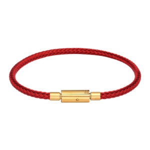 Gold Hard Wire Lucky Bead Hand Cord Waterproof Steel Rope Replacement Red Leather Rope Chinese Zodiac Year Gold Beads Bracelet