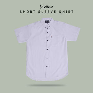 Mallevic MLV 553 - Kemeja Putih Polos Lengan Pendek Pria