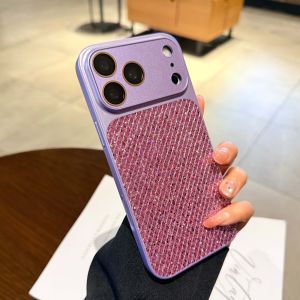 Upgrade To 17 Glass Glitter Camera Lens Protector Phone Case For iPhone 16 15 14 Plus 13 12 11 Pro Max Girls Cute Bumper Cover