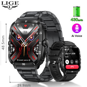 LIGE Original Smart Watch Men Full Touch Screen 430 mAh Battery 30 Meters Waterproof Bluetooth Call Multi-function Fitness Tracker jam tangan lelaki