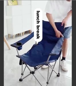 "Camping Chair Folding with Leg Rest – Adjustable Outdoor Armchair for Fishing and Relaxation
