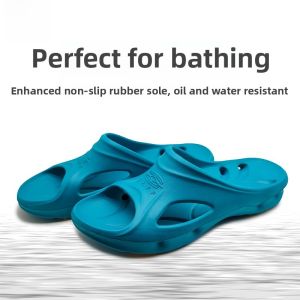 Jiefu 2025 New EVA Anti-slip Slippers Couple Home Bath Wear Resistant Cool Rubber Bottom Slippers Casual Style for Men And Women