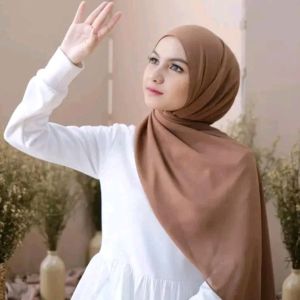 Lze - Kerudung Pashmina Burgundy | Hijab Pashmina Ceruty Babydoll