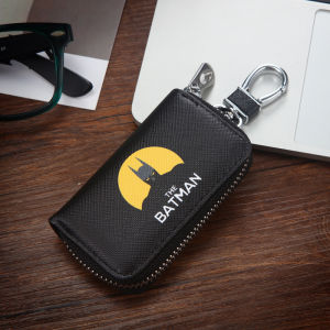 Cow Split Leather Cartoon Pattern Car Key Case South Korea Creative for Both Male and Female Key Cover Keychain Waist Hanging